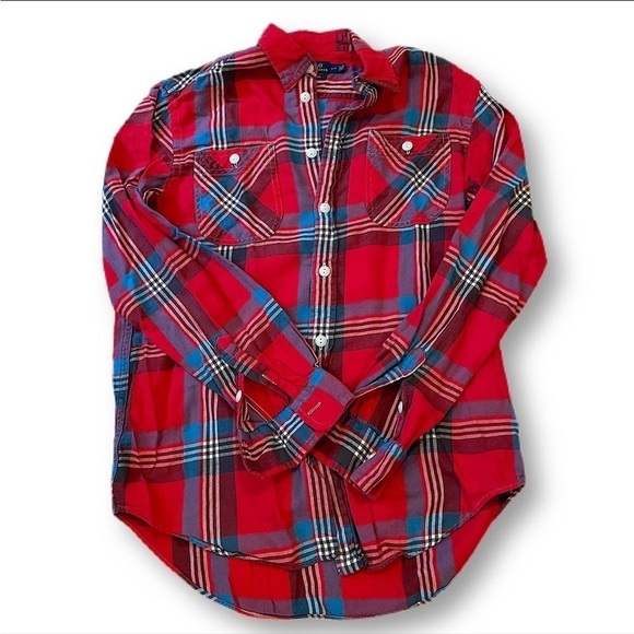 Polo Ralph Lauren Relaxed Fit button down long sleeve shirt in a red, green S - Picture 1 of 6